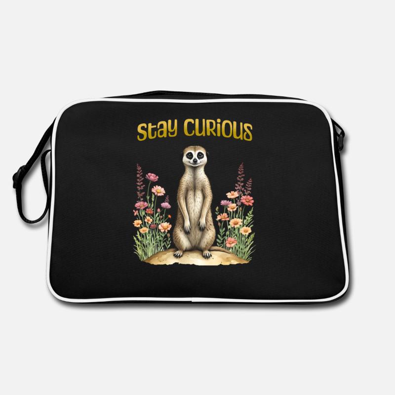 Restez curieux, suricate mignon - Sac Retro - noir/blanc