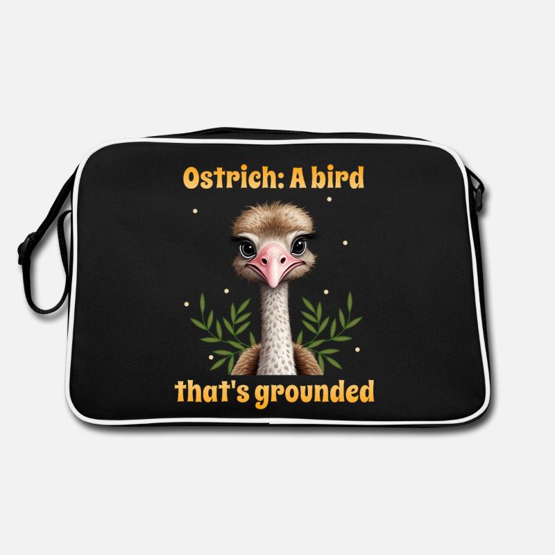 Ostrich a bird that's grounded Retro Bag
