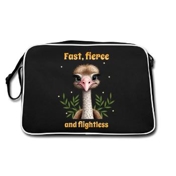 Rapide, féroce et incapable de voler - Sac Retro - noir/blanc - Dos