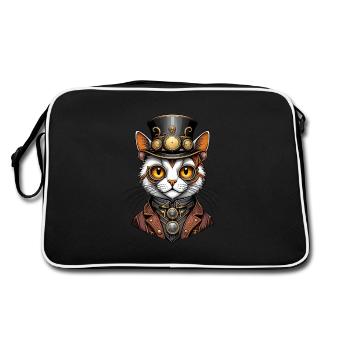 Chat steampunk - Sac Retro - noir/blanc - Dos