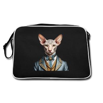 Elegant sphynx - Retro Bag - black/white - Back