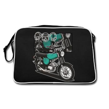 S51 (turquoise) // Illustration - Sac Retro - noir/blanc - Dos