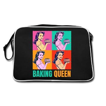 Baking Cake Baking Queen Baking Fairy Baker Pop Art - Retro Bag - black/white - Back