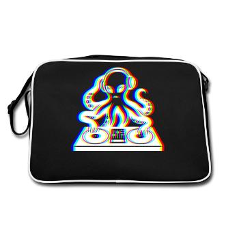 Glitch Kraken – Your Soundtrack! - Retro Bag - black/white - Back