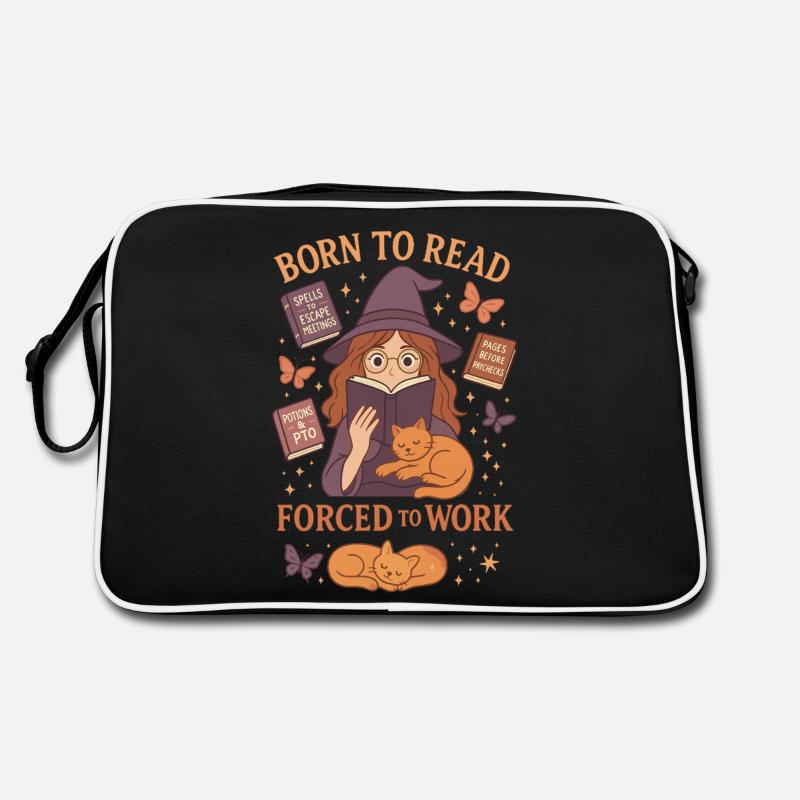 Born to Read, Forced to Work Retro Bag