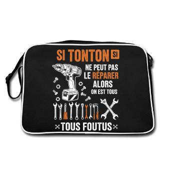 Si PAPA Ne Peut Pas Le Rparer Personne Ne Peut - Sac Retro - noir/blanc - Dos