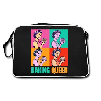 Baking Cake Baking Queen Baking Fairy Baker Pop Art - Retro Bag - black/white - Back