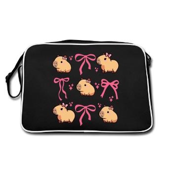 Mignon Capybara Nœud Rose Capybara - Sac Retro - noir/blanc - Dos