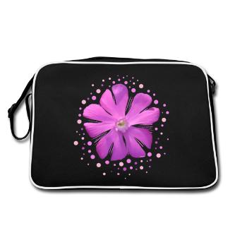 fleur rose - Sac Retro - noir/blanc - Dos