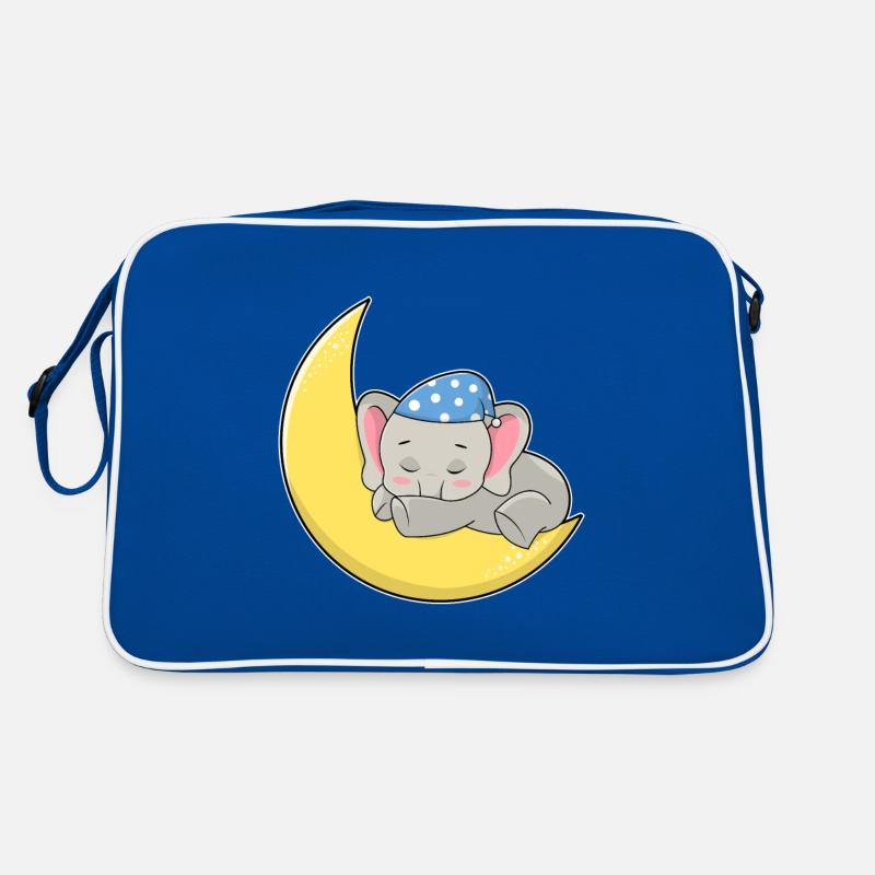 Éléphant dormant avec un masque de sommeil et la lune Sac Retro