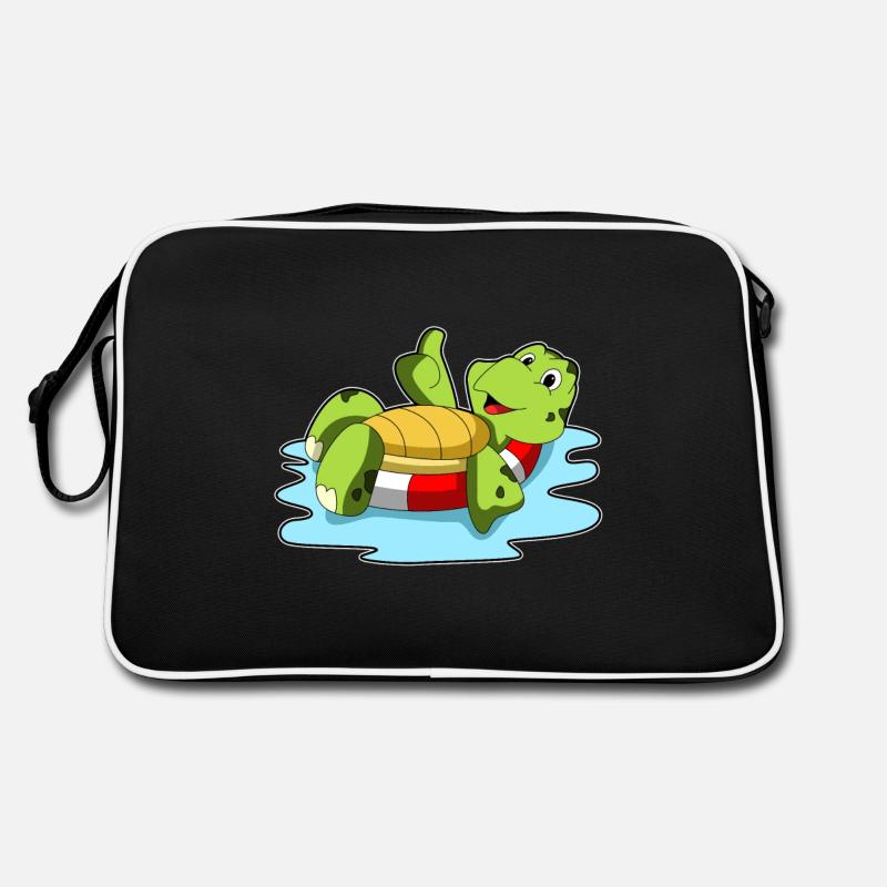 Tortue nageant dans l'eau Sac Retro
