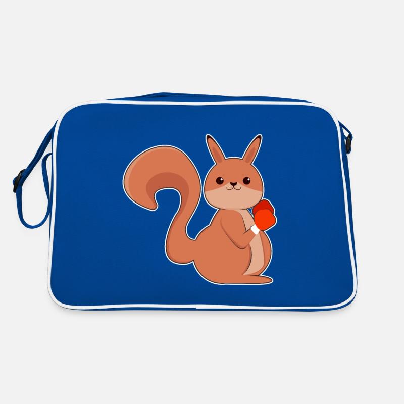 Eichhörnchen als Boxer mit Boxhandschuhe Retro Tasche
