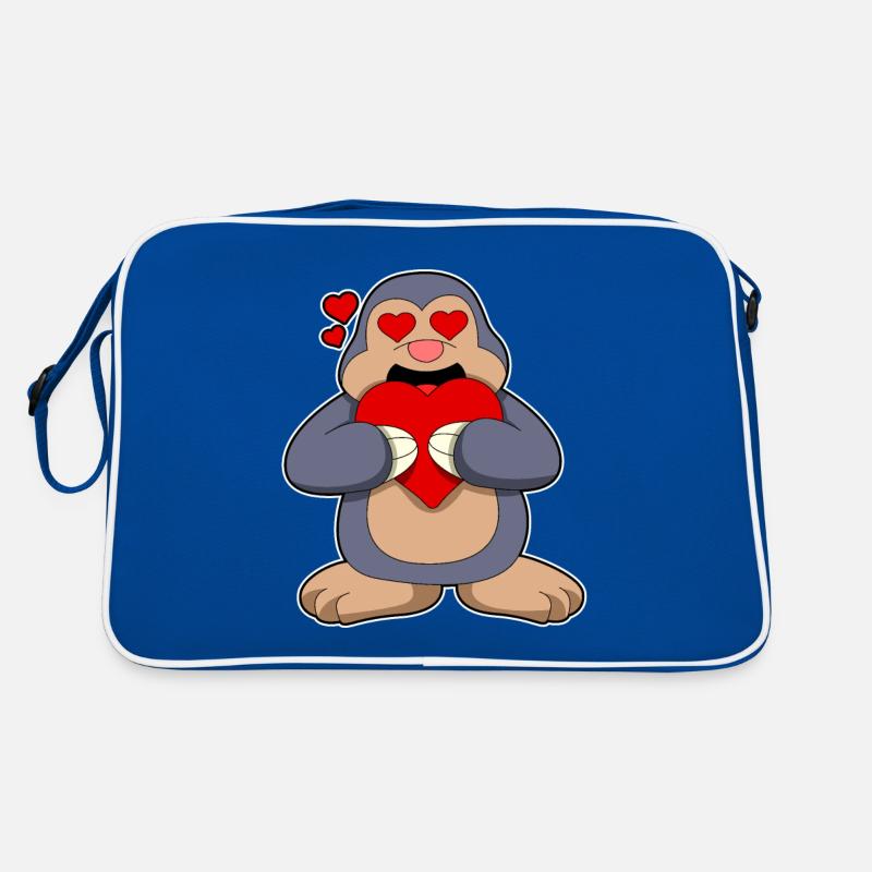 Maulwurf mit Herz Retro Tasche