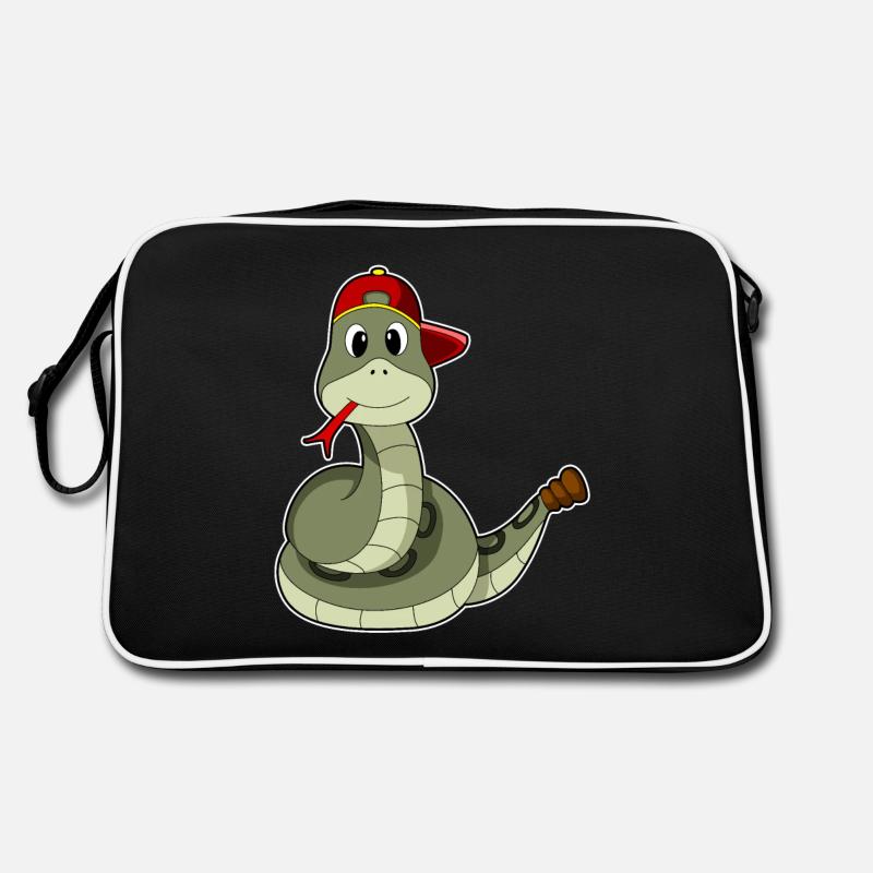 Schlange mit Cap Retro Tasche