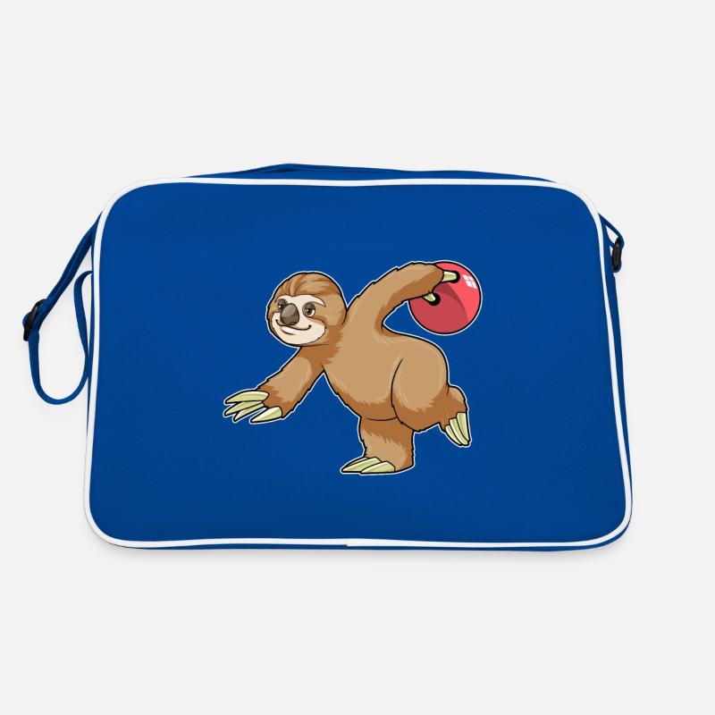 Faultier beim Bowling mit Bowlingkugel Retro Tasche