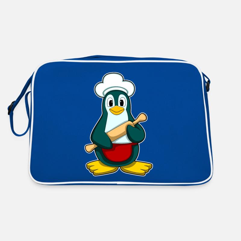 Pingouin comme boulanger avec du bois de pâte Sac Retro
