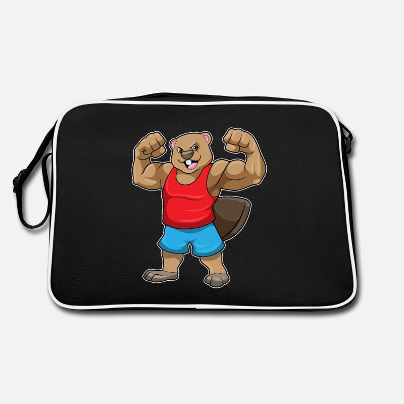 Beavers as bodybuilders with thick upper arms Retro Bag