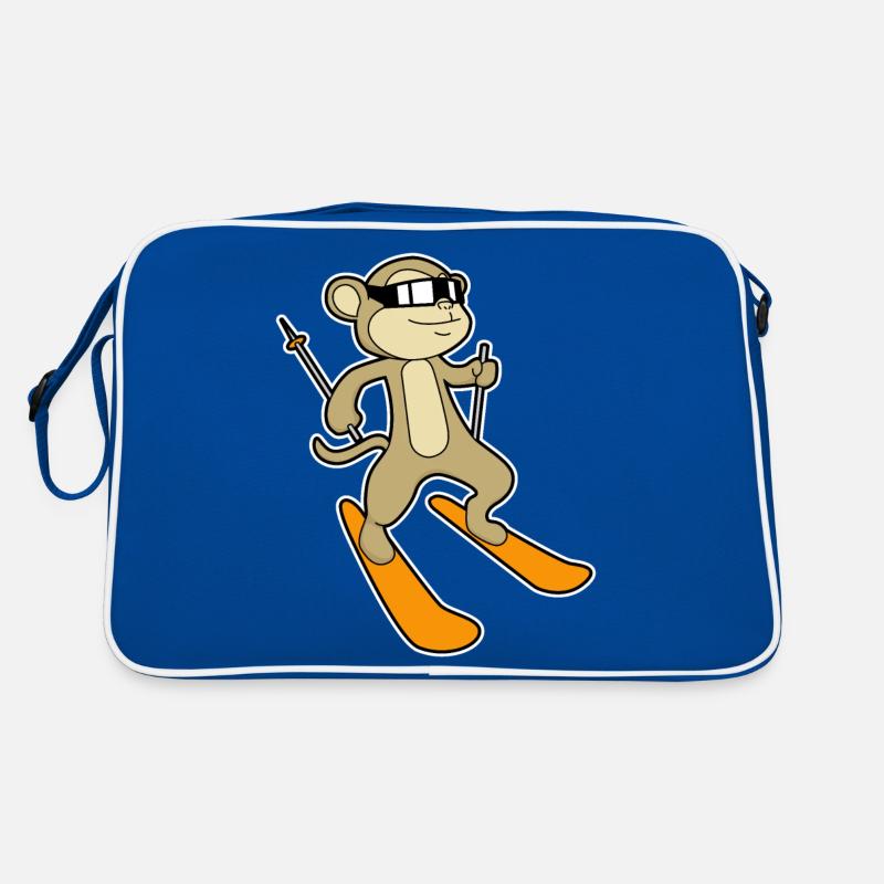 Monkey as skier with skier Retro Bag