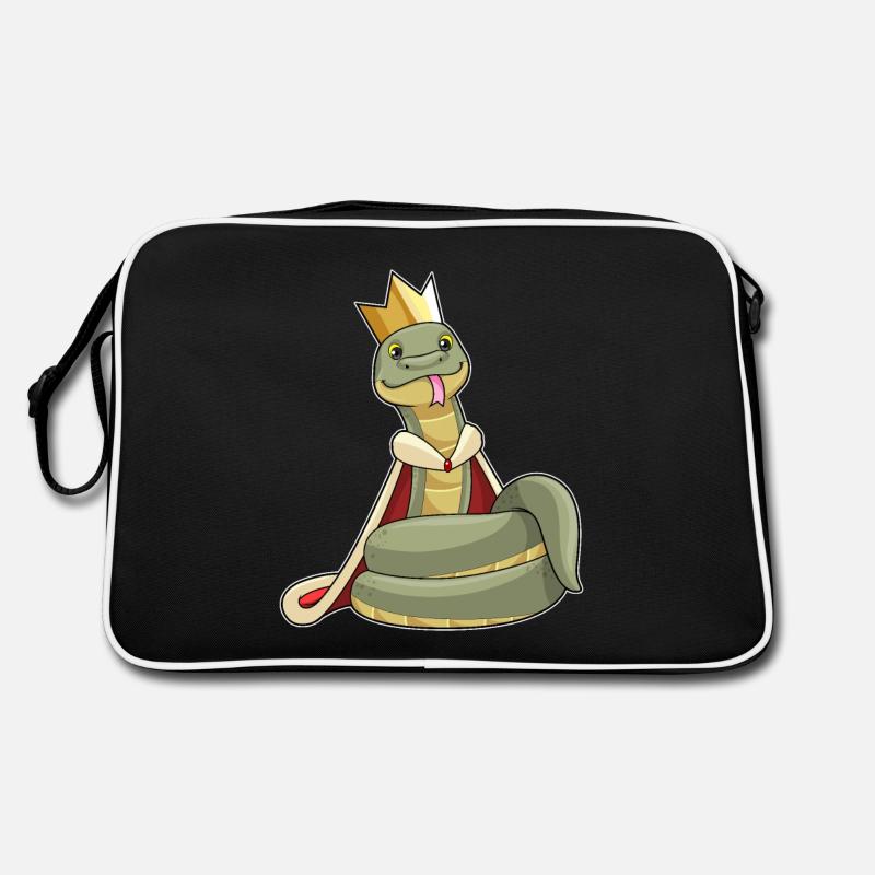 Snake as king with crown Retro Bag