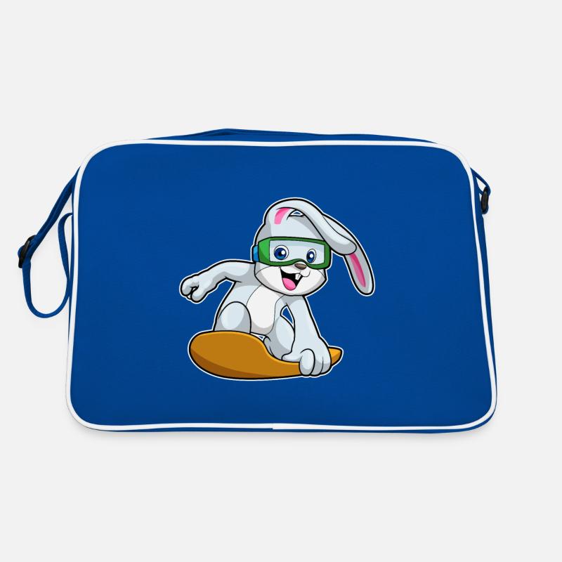 Le lièvre comme snowboarder avec snowboard Sac Retro