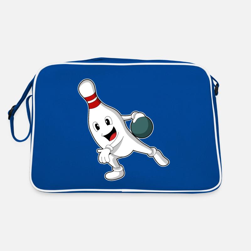 Bowling-Pin beim Bowling mit Bowlingkugel Retro Tasche