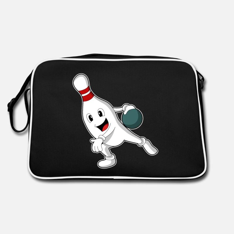 Bowling-Pin beim Bowling mit Bowlingkugel Retro Tasche