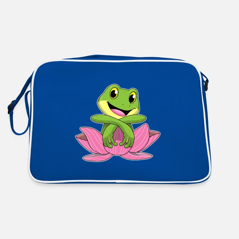 Grenouille à la fleur de lotus Sac Retro