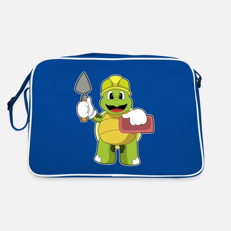 Turtle as a mason with stone Retro Bag