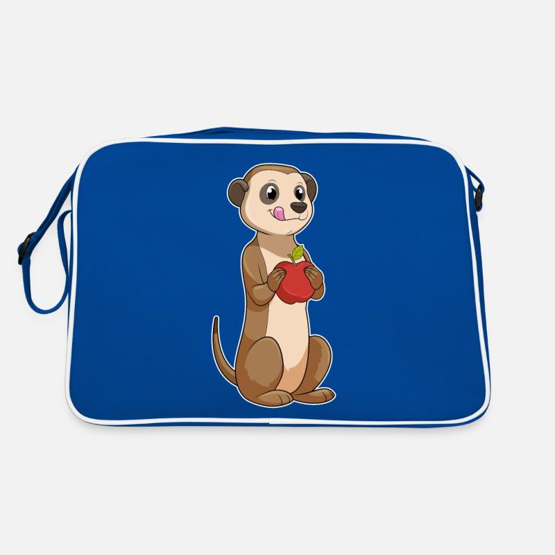 Erdmännchen mit Apfel Retro Tasche