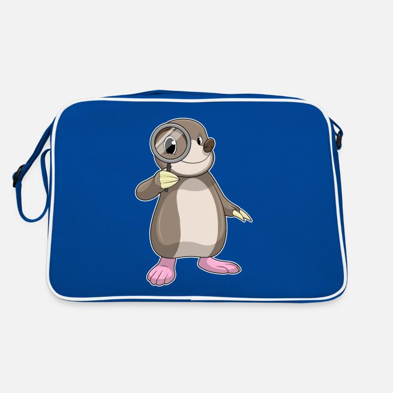 Maulwurf mit Lupe Retro Tasche
