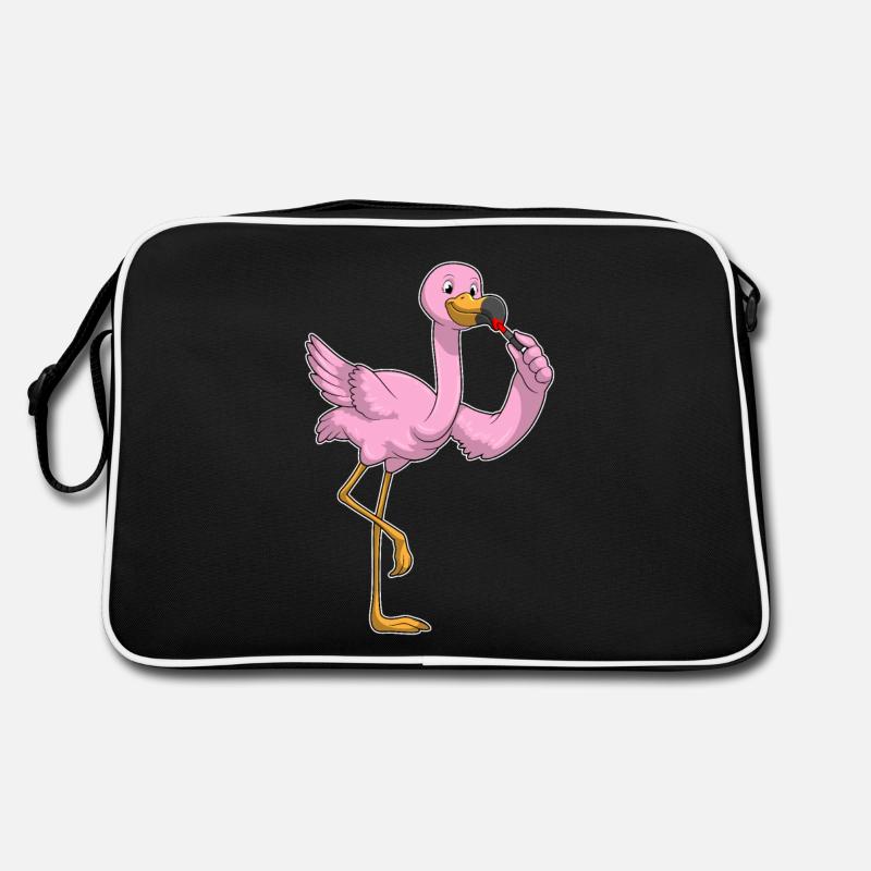 Flamant rose au rouge à lèvres Sac Retro