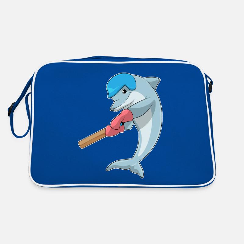 Dolphin cricket avec batte de cricket Sac Retro