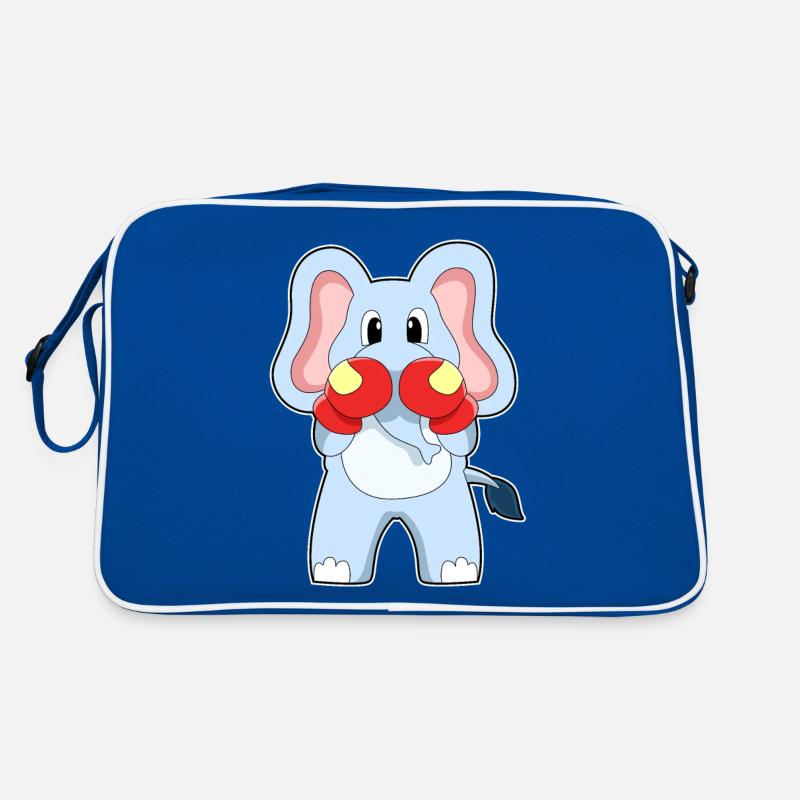 Elefant beim Boxen mit Boxhandschuhe Retro Tasche