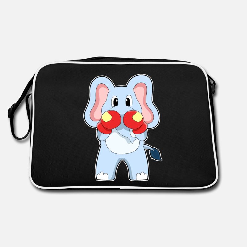 Boxe éléphant avec des gants de boxe Sac Retro