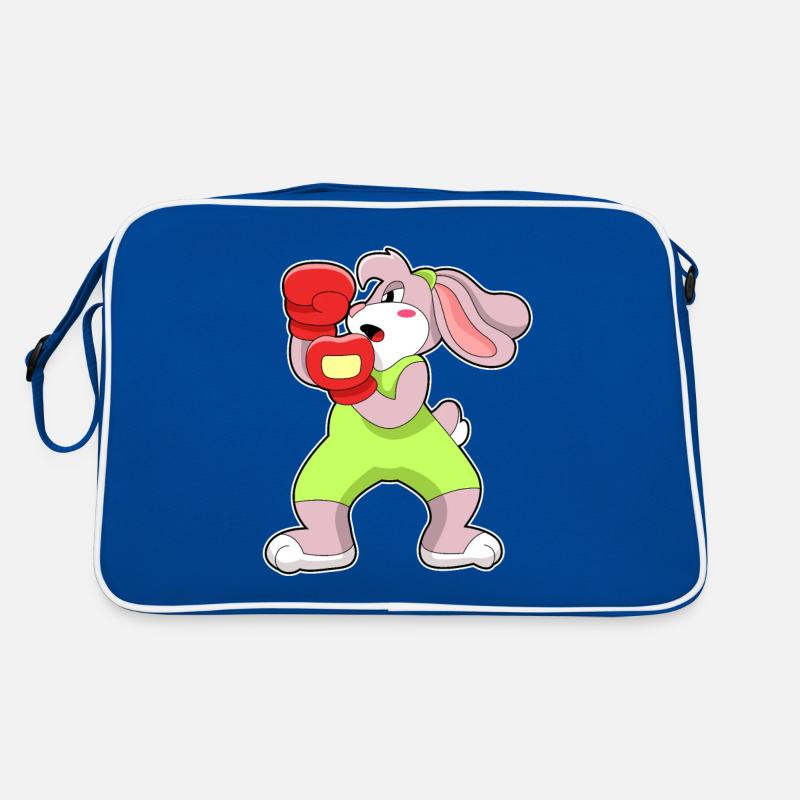 Hase beim Boxen mit Boxhandschuhe Retro Tasche