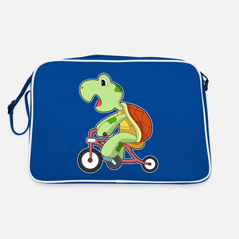 Turtle with bicycle Retro Bag