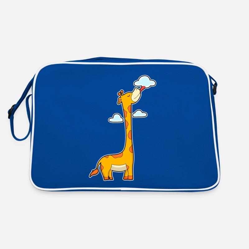 Giraffe with clouds Retro Bag