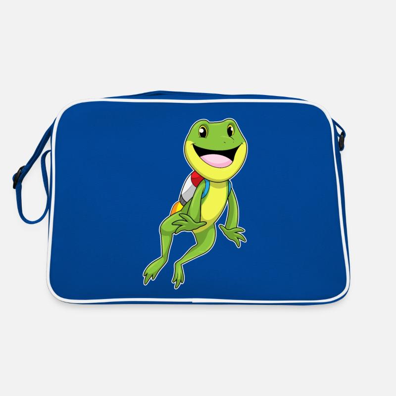 Frosch mit Jetpack Retro Tasche