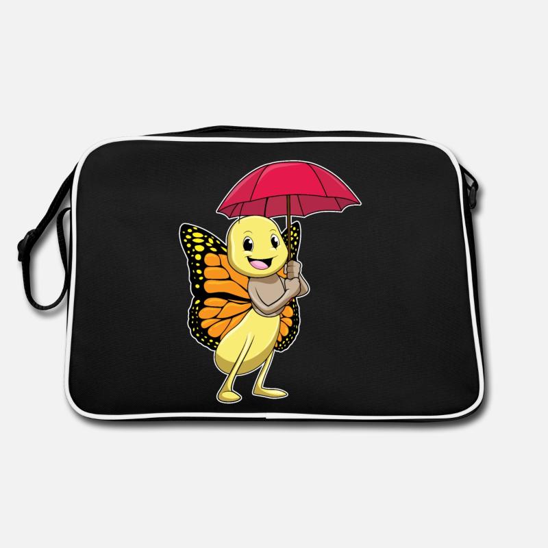 Schmetterling mit Regenschirm Retro Tasche