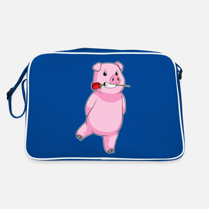 Cochon à fleur de rose Sac Retro
