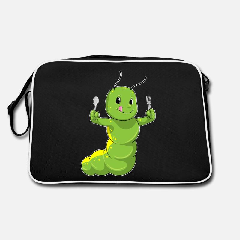 Caterpillar with spoon & fork Retro Bag