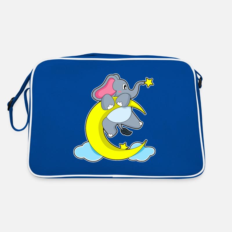 Elefant auf Wolken Retro Tasche