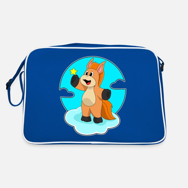 Pferd auf Wolken Retro Tasche