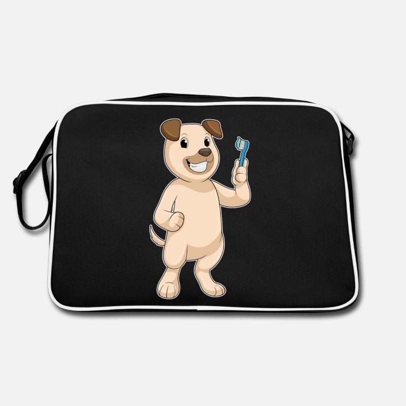 Chien avec brosse à dents Sac Retro
