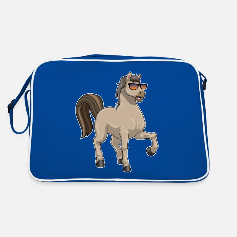Pferd mit Sonnenbrille Retro Tasche