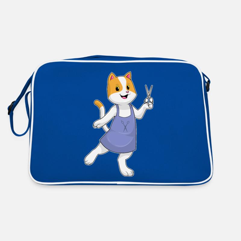 Chat comme coiffeur avec ciseaux Sac Retro