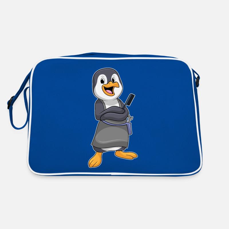 Pingouin comme coiffeur avec un peigne Sac Retro