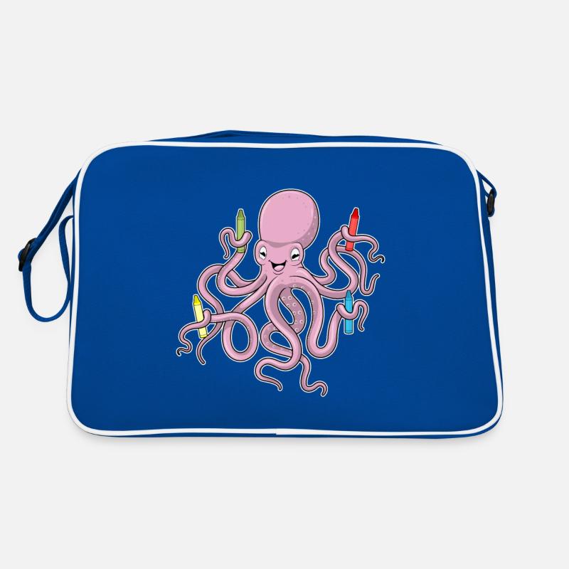 Octopus with wax crayons Retro Bag