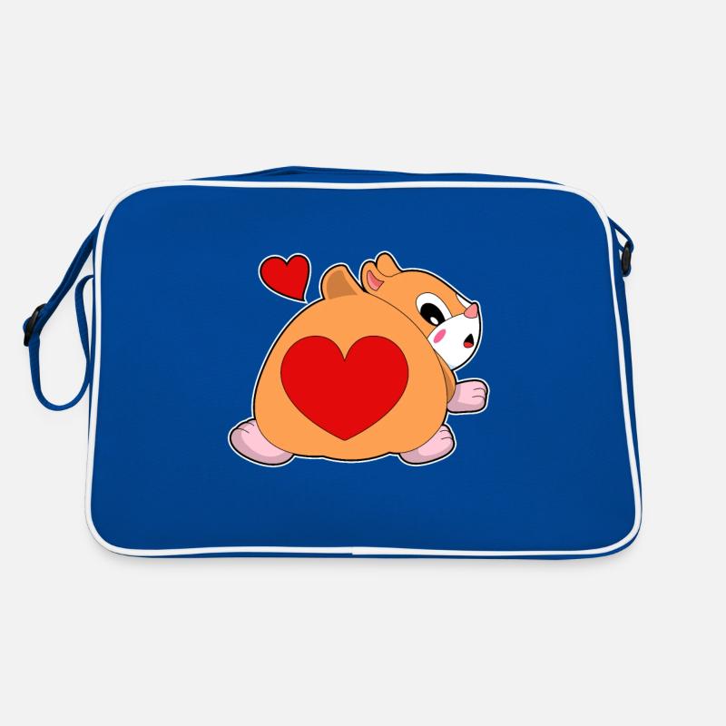 Hamster mit Herz Retro Tasche