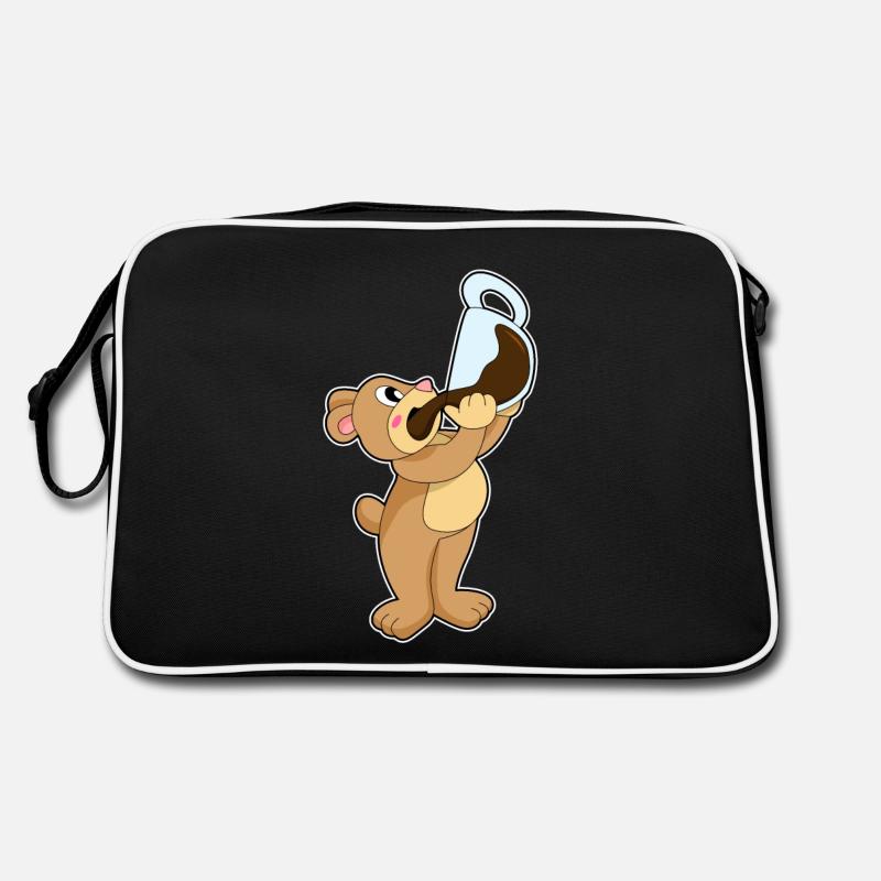 Ours avec une tasse de café Sac Retro